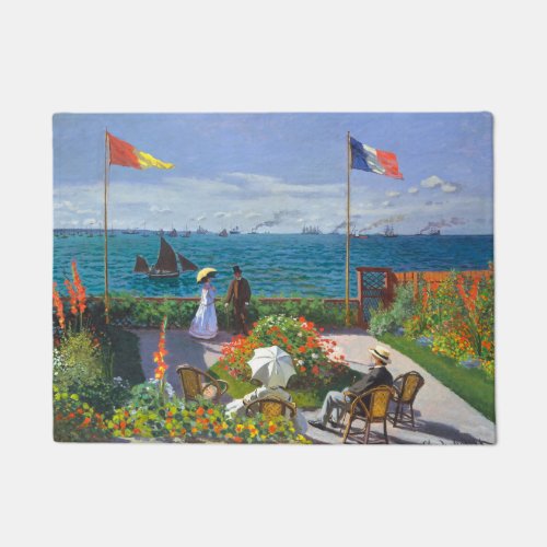 Garden At Saint Adresse Painting By Claude Monet Doormat