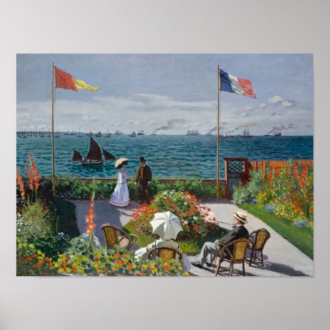 Garden at Sainte-Adresse (1867) Claude Monet Art Poster (Front)