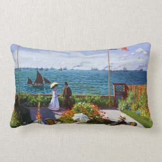 Garden at Sainte-Adresse, 1867 Claude Monet Lumbar Pillow