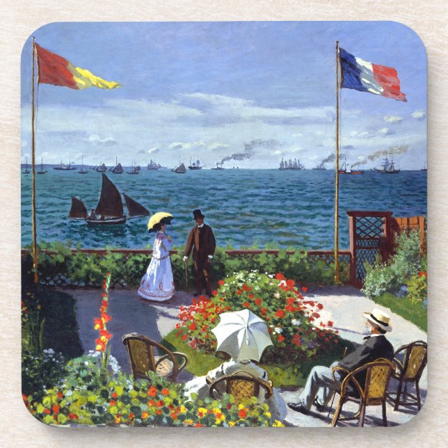 Garden at Sainte-Adresse by Claude Monet Beverage Coaster (Front)