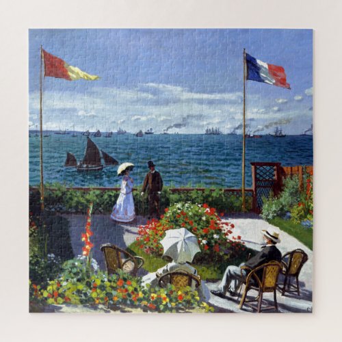 Garden at Sainte_Adresse by Claude Monet Jigsaw Puzzle