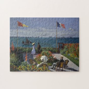 Garden At Sainte-adresse By Claude Monet Jigsaw Puzzle by Crazy4FamousArt at Zazzle
