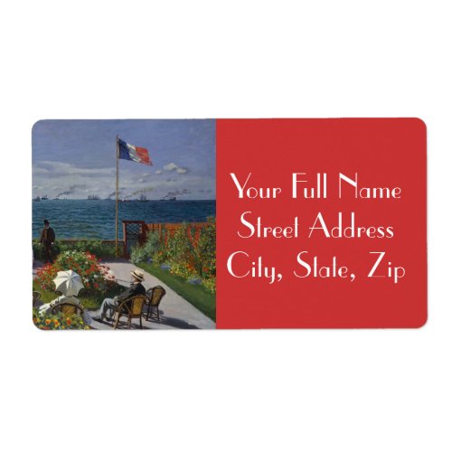 Garden at Sainte_Adresse by Claude Monet Label