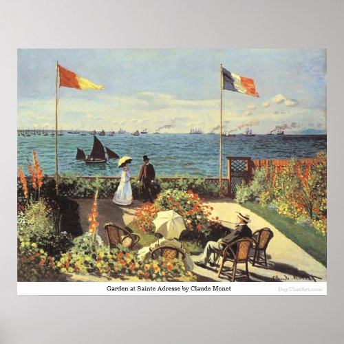 Garden at Sainte Adresse by Claude Monet Poster