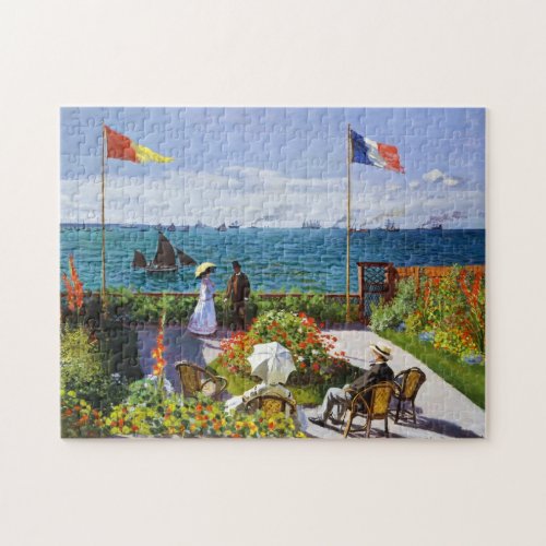 Garden at Sainte_Adresse Claude Monet vibrant Jigsaw Puzzle