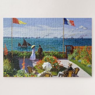Garden at Sainte-Adresse Claude Monet vibrant Jigsaw Puzzle