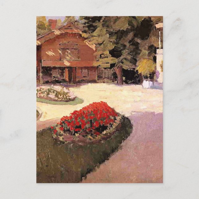 Garden at Yerres, fine art painting, Postcard (Front)