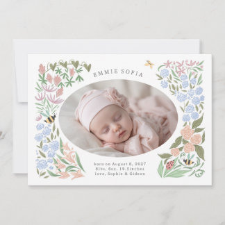 garden baby bloom | birth announcement girl