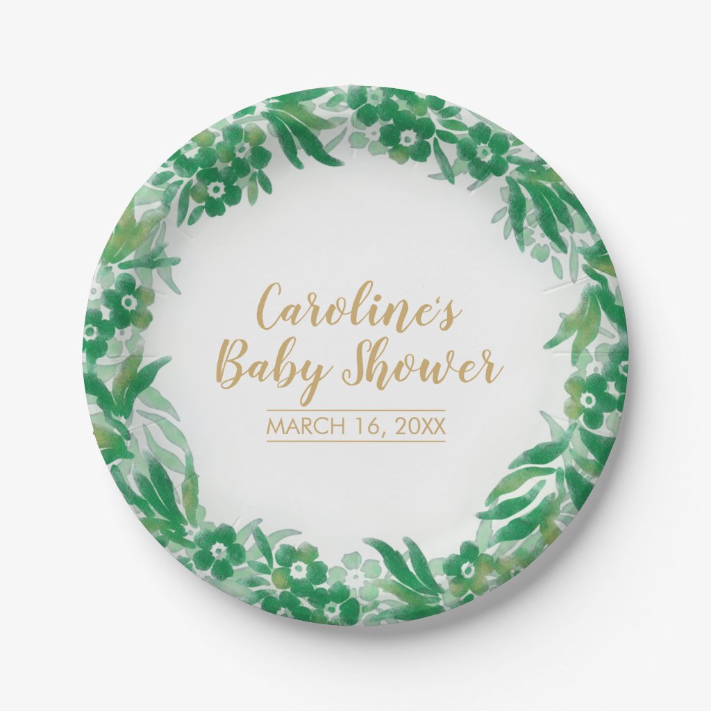 Garden Baby Shower Paper Plate