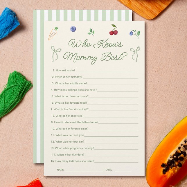 Garden Baby Shower Who Knows Mommy Best  Game (Creator Uploaded)