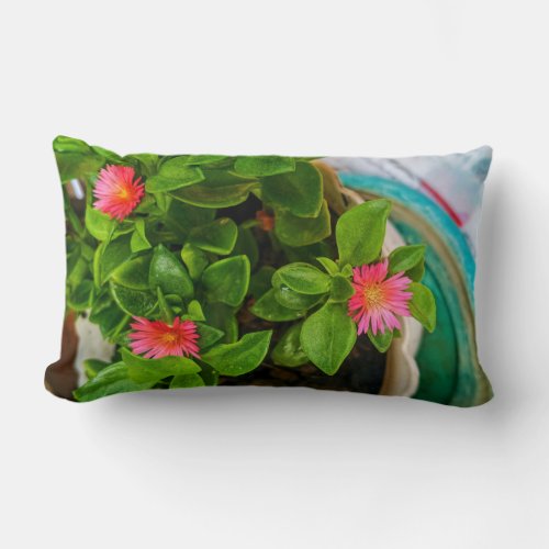 Garden Baby Sun Rose Plant In A Pot Lumbar Pillow