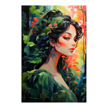 garden beautiful women painting