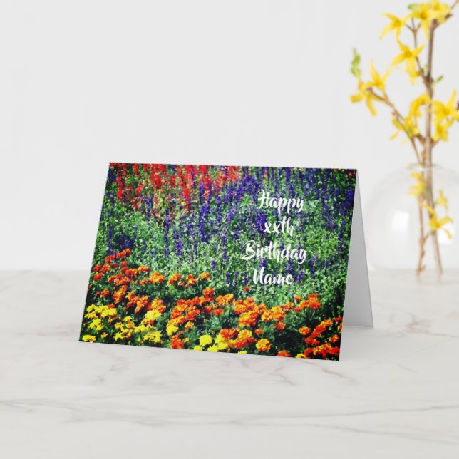 Garden Beauty Flower Art Personalized Birthday  Card (Yellow Flower)