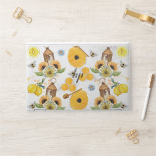 Garden Bee Sunflower Pattern HP Laptop Skin