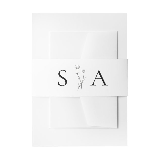 Garden Bee Wedding Invitation Belly Band (Front Example)