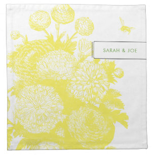 Garden Bee Yellow Toile Souvenir Napkins