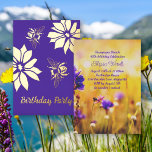 Garden Bees Birthday Party Foil Invitations