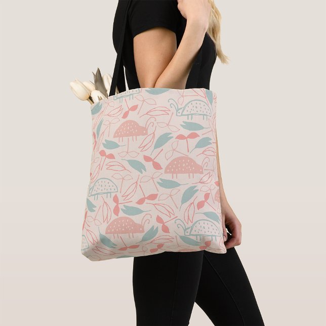 Garden Beetles and Leaves Pattern Tote Bag (Creator Uploaded)