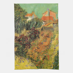 Garden Behind a House by Vincent van Gogh Kitchen Towel