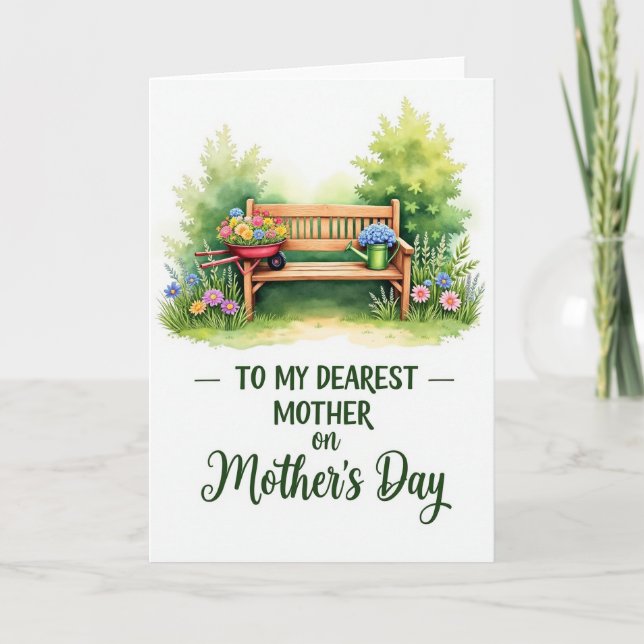 Garden Bench Floral Scene Card (Front)