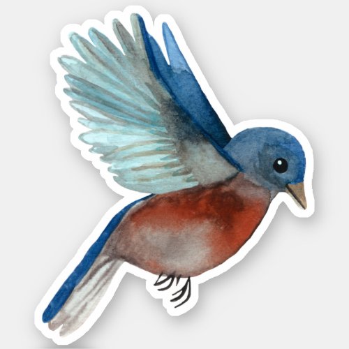 Garden Bird Flying Watercolor Illustration Sticker
