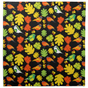 Garden Bird Home Decor Print Cloth Napkin