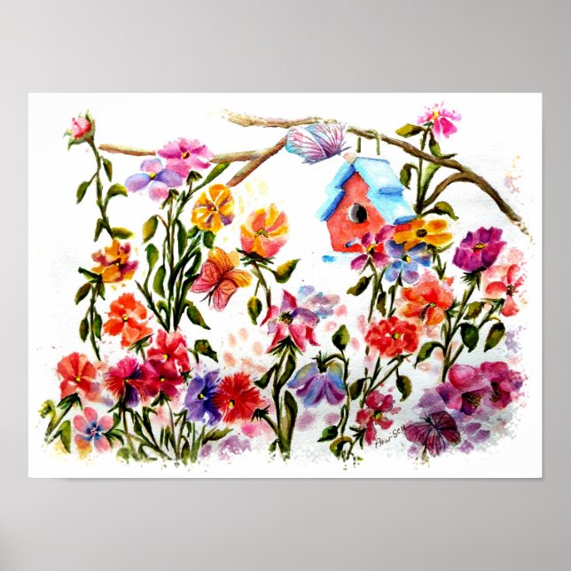 Garden Bird House Poster (Front)