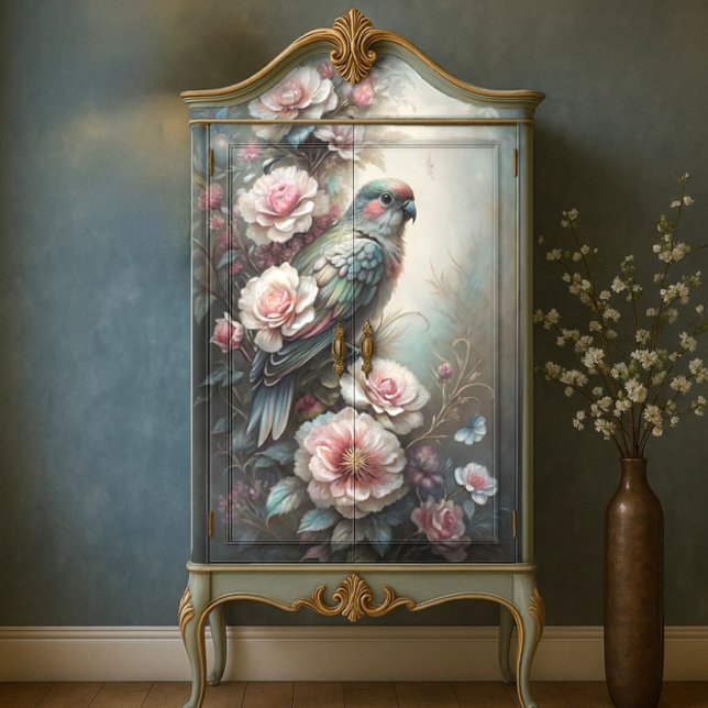 Garden Bird Roses Decoupage Tissue Paper (Garden Bird Roses Decoupage Tissue Paper)