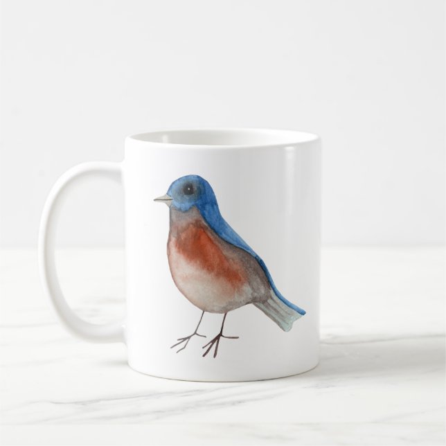 Garden Bird Watercolor Painting Mug (Left)