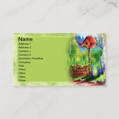 Garden Birdhouse Painting Business Cards