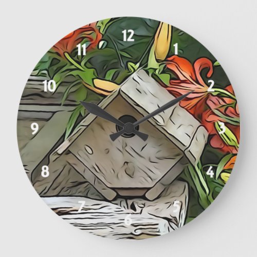 Garden Birdhouse Wall Clock