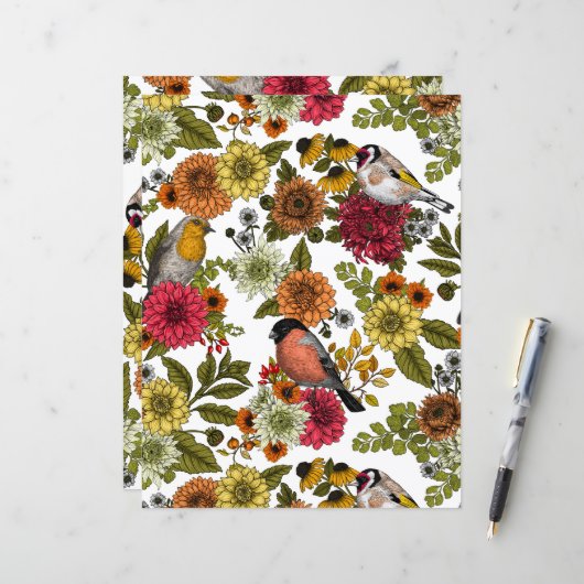 Garden birds and flowers 1 (Front/Back In Situ)