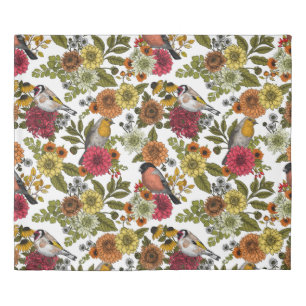 Garden birds and flowers 1 duvet cover