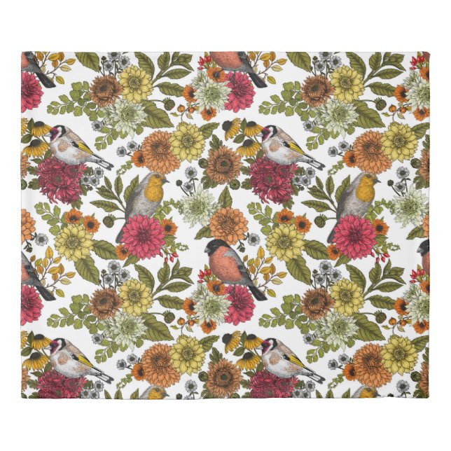 Garden birds and flowers 1 duvet cover (Front)