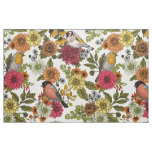 Garden birds and flowers 1 fabric