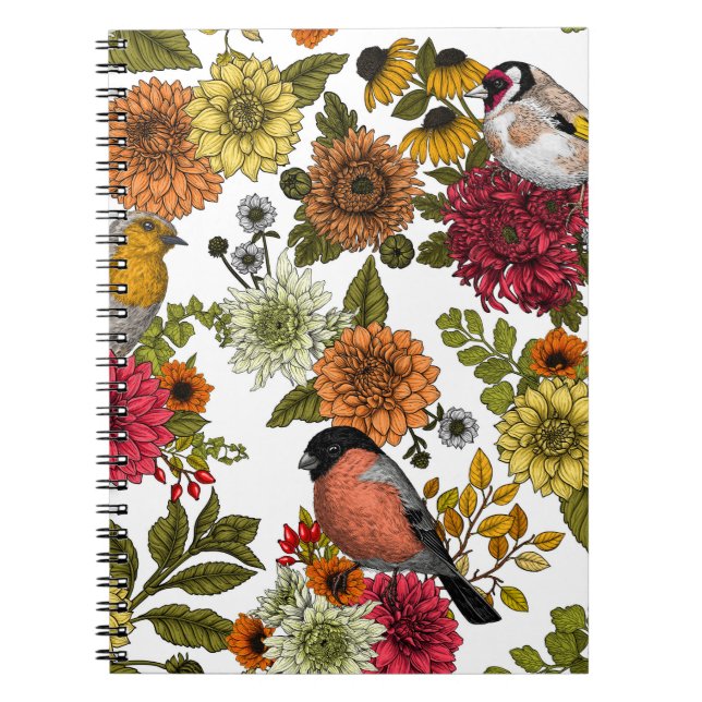 Garden birds and flowers 1 notebook (Front)
