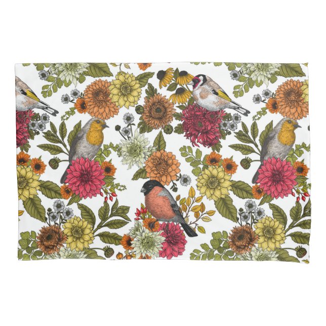 Garden birds and flowers 1 pillow case (Front-Left)