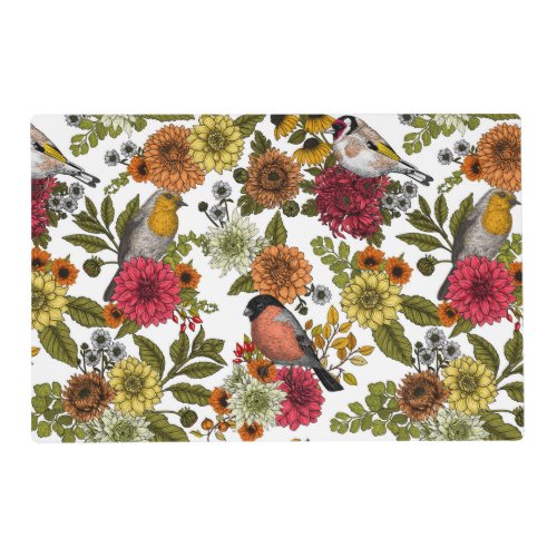 Garden birds and flowers 1 placemat