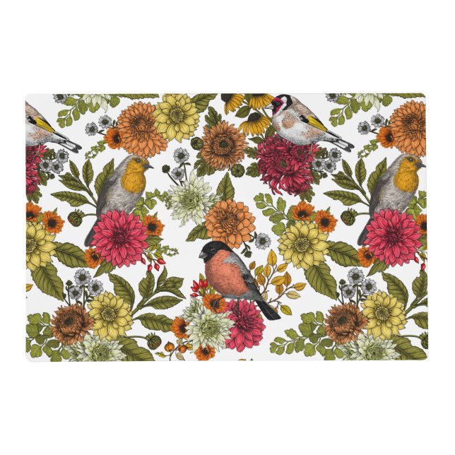 Garden birds and flowers 1 placemat (Front)