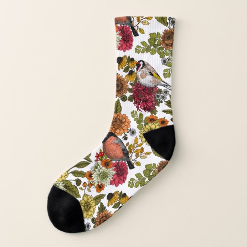 Garden birds and flowers 1 socks