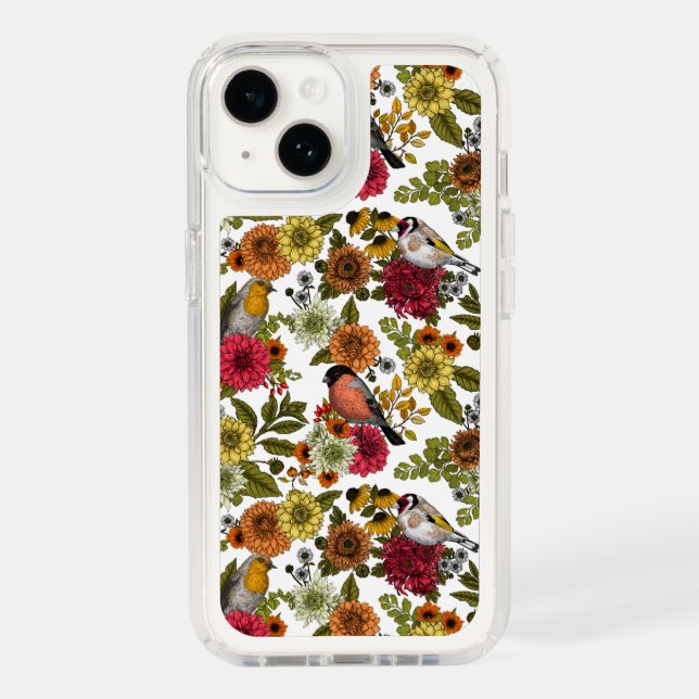 Garden birds and flowers 1 speck iPhone case (Front)