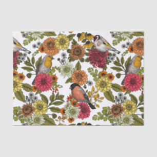 Garden birds and flowers 1 tissue paper