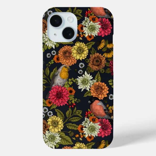 Garden birds and flowers 2 Case-Mate iPhone case (Back)