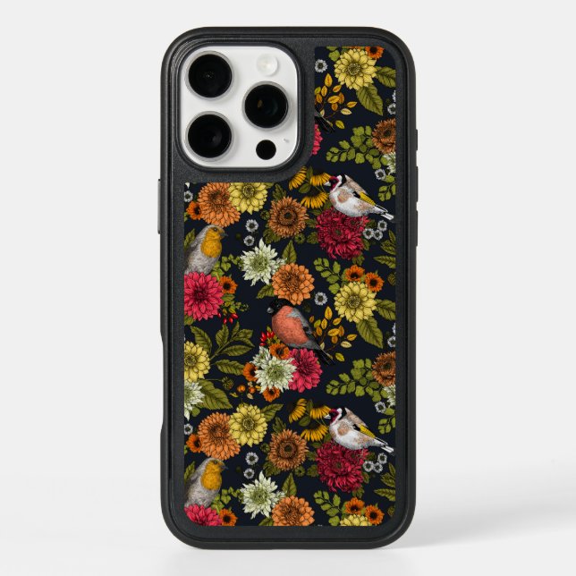 Garden birds and flowers 2 otterbox iPhone case (Back)