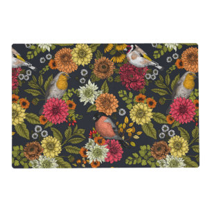 Garden birds and flowers 2 placemat