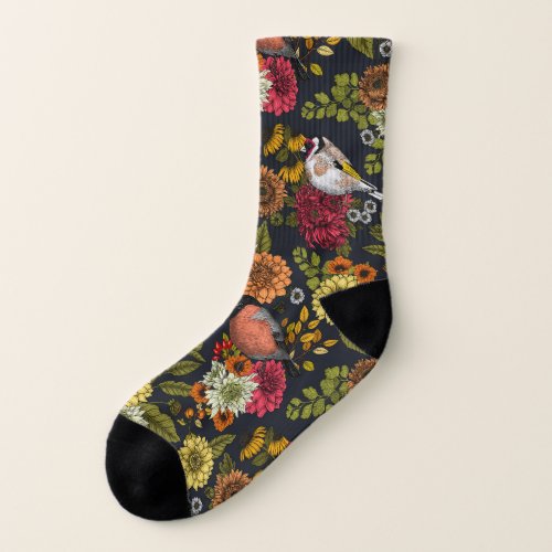 Garden birds and flowers 2 socks