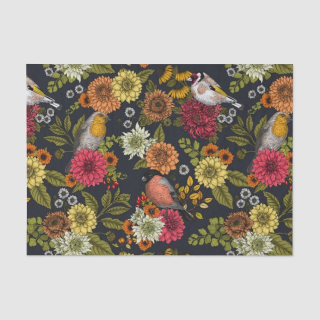 Garden birds and flowers 2 tissue paper (Front)