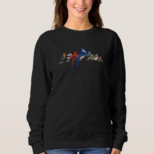 Garden Birds Blue Jay Bullfinch Ornithologist Biol Sweatshirt