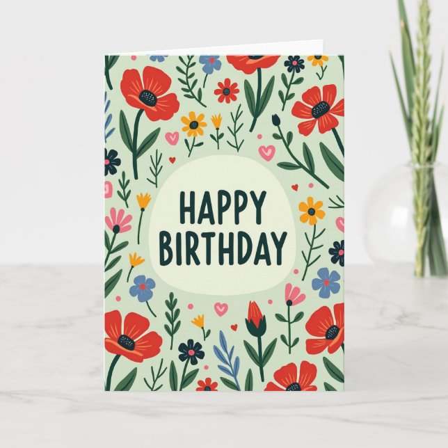 Garden Bloom Birthday Card (Front)