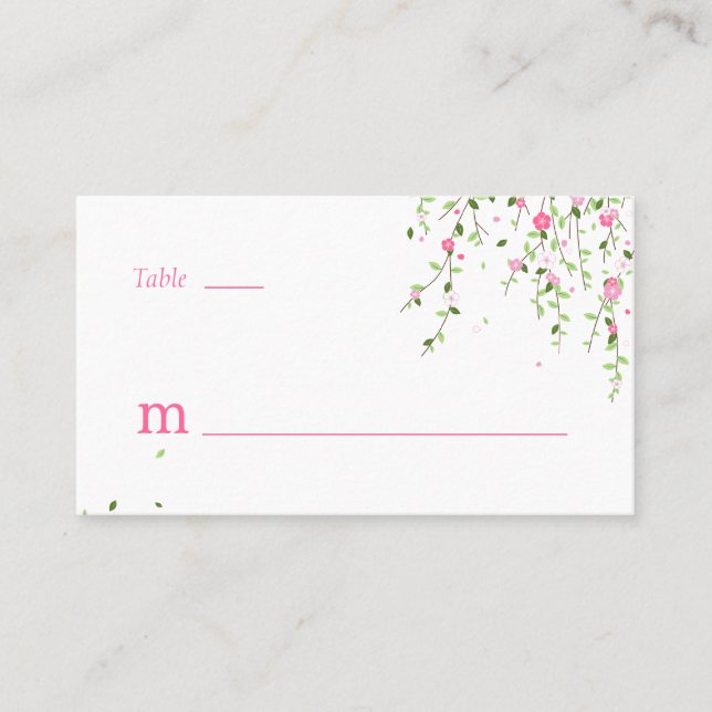 Garden Blooms Flat Place Card (Front)